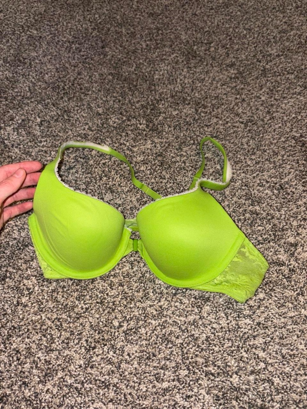 Vintage Lime Green Victoria’s Secret Bra with front clasp